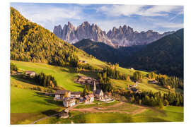 Tableau en PVC Autumn in Funes, Dolomites