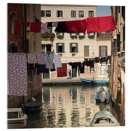 Acrylglasbild Wäscheleinen in Venedig, Italien