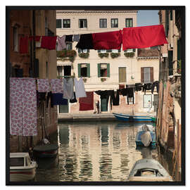 Gerahmter Kunstdruck Wäscheleinen in Venedig, Italien