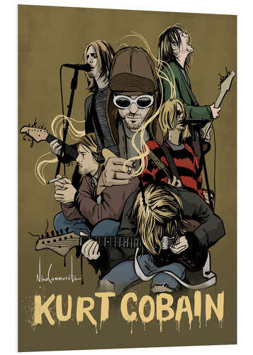 Print på skumplade kurt cobain