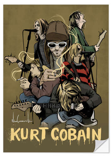 Självhäftande poster kurt cobain