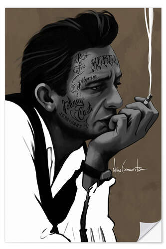 Wall sticker johnny cash