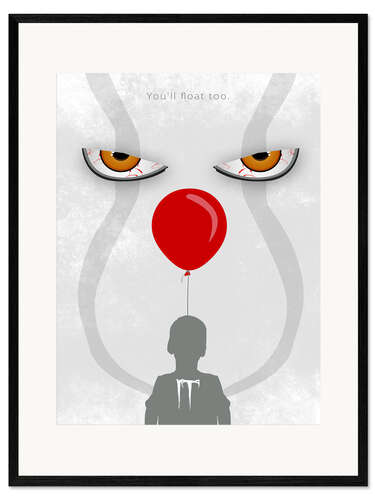 Ingelijste kunstdruk IT - Pennywise - Minimal Alternative Movie Fanart