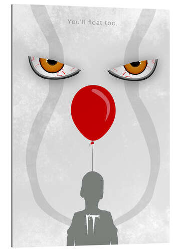 Stampa su plexi-alluminio IT - Pennywise - Minimal Alternative Movie Fanart