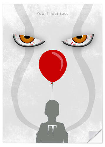 Selvklæbende plakat IT - Pennywise - Minimal Alternative Movie Fanart