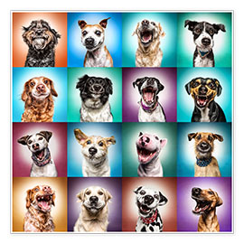 Póster  Rostos de cães engraçados - Manuela Kulpa