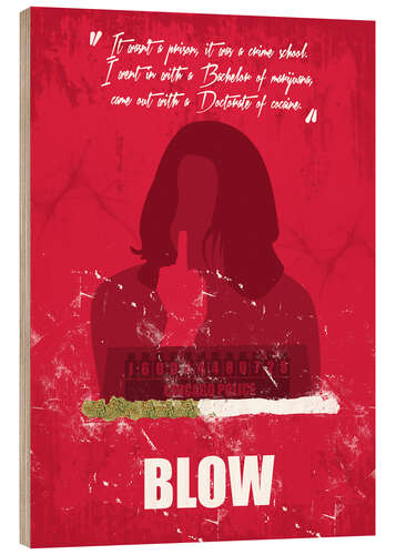 Wood print Blow - Minimal Alternative Movie Fanart