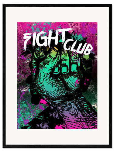 Plakat artystyczny premium w ramie Fight Club - Minimal alternative movie fanart #1
