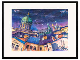 Impression artistique encadrée Saint-Pétersbourg mystérieuse, Russie
