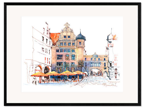 Plakat artystyczny premium w ramie The New City Hall in Leipzig, Germany