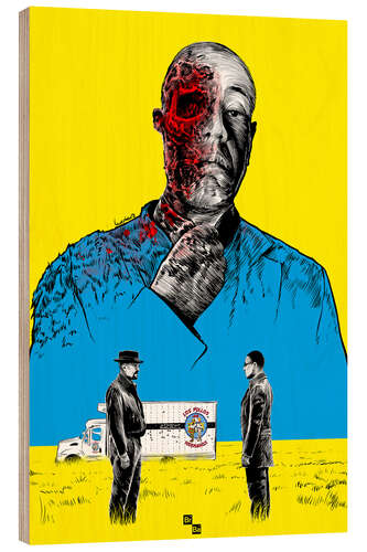 Holzbild Breaking Bad Gus Fring death whit blood