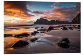 Acrylic print Sunset in Lofoten, Norway