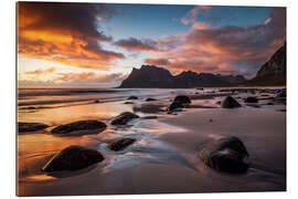 Gallery Print Sonnenuntergang auf den Lofoten, Norwegen