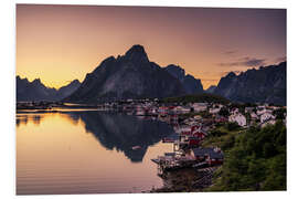 Foam board print Sunset in Reine, Lofoten, Norway