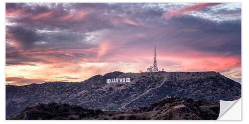 Selvklæbende plakat  Hollywood Hills 