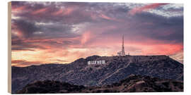 Wood print  Hollywood Hills 