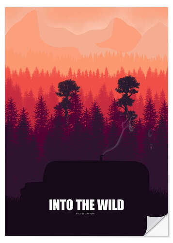 Wandsticker Into the Wild - Minimal Film Fanart alternative