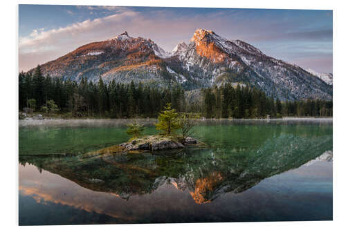 Stampa su PVC Hochkalter reflection at lake Hintersee