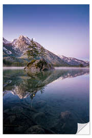 Selvklæbende plakat Morning mood at lake Hintersee