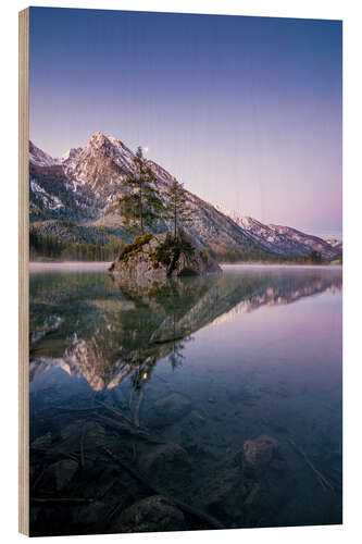 Holzbild Morgenstimmung am Hintersee