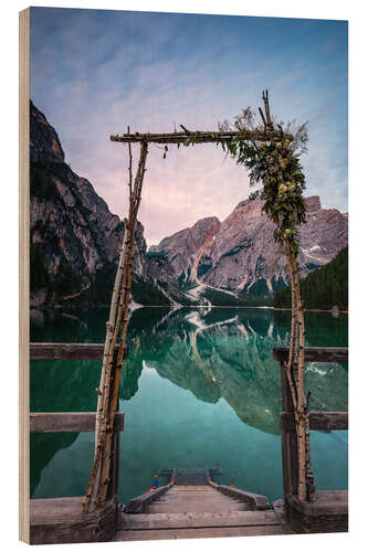 Print på træ Lago di Braies decorated