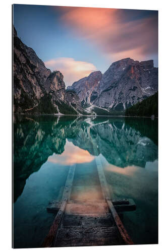 Galleritryck Lago di Braies just before sunset