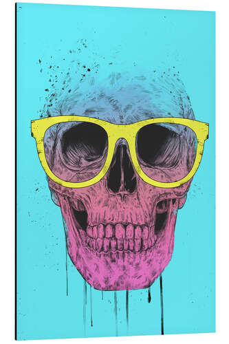 Aluminium print Pop art skull with glasses