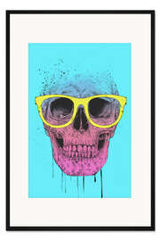 Gerahmter Kunstdruck Pop art skull with glasses