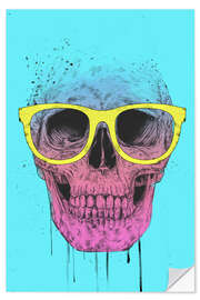 Wall sticker Pop art skull with glasses