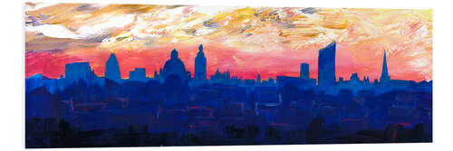 Tableau en PVC Skyline de Leipzig au crépuscule