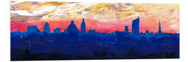 Foam board print Leipzig Saxony Germany  Skyline at Dusk