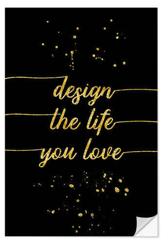 Wall sticker TEXT ART GOLD Design the life you love