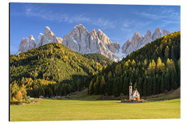 Cuadro de aluminio Church in Val di Funes in South Tyrol