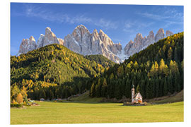 Foam board print Church in Val di Funes in South Tyrol