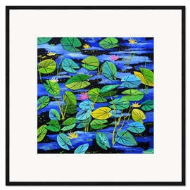 Framed art print Water lilies in the pond