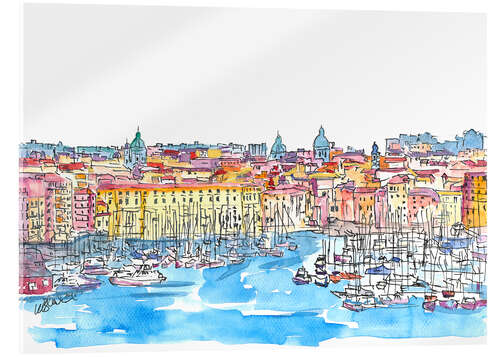 Acrylic print Palermo Sicily Italy Waterfront Skyline