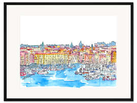 Gerahmter Kunstdruck Palermo Sicily Italy Waterfront Skyline
