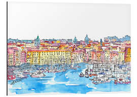 Magnettafel Palermo Sicily Italy Waterfront Skyline