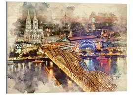 Magnettafel Köln Skyline mit dem Kölner Dom I