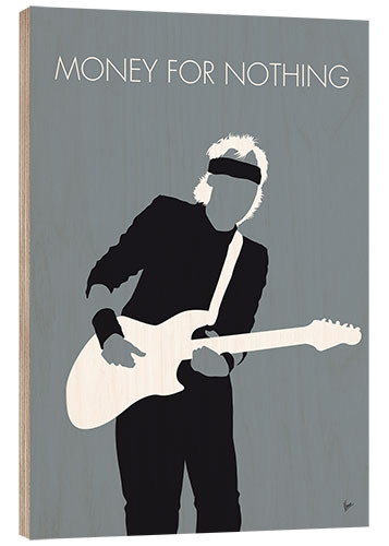 Stampa su legno Mark Knopfler - Money for nothing