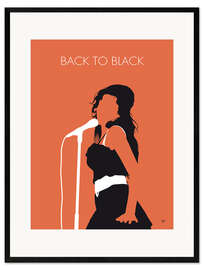 Kunsttryk i ramme Back to black - Amy Winehouse Minimal Music poster