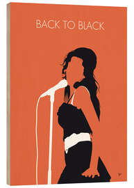 Tableau en bois Amy Winehouse, Back to black