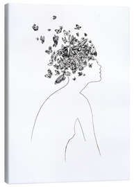 Canvas print Butterflies in the head