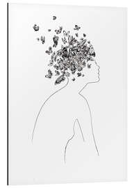 Magnettafel Schmetterlinge im Kopf