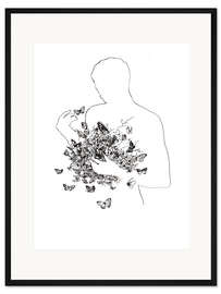 Gerahmter Kunstdruck Schmetterlinge im Bauch