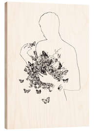 Wood print Butterflies in the stomach