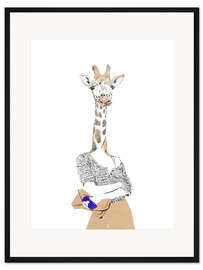 Gerahmter Kunstdruck Modegiraffe