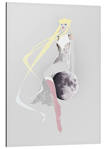 Stampa su alluminio Girl on the moon