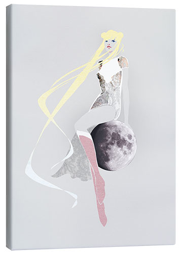 Canvas print Girl on the moon