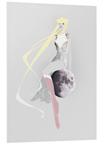 Foam board print Girl on the moon